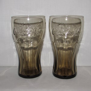 Coca-Cola SODA FOUNTAIN GLASSES Set of 2 Light Brown