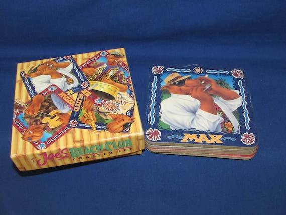 CAMEL COASTERS 1992 Tobacciana Cigarette Promo Joe Camel's Beach Club  Vintage Advertising Free Shipping