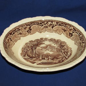 MASON’S ENGLAND IRONSTONE Vista Brown Oval Serving Bowl 1940s