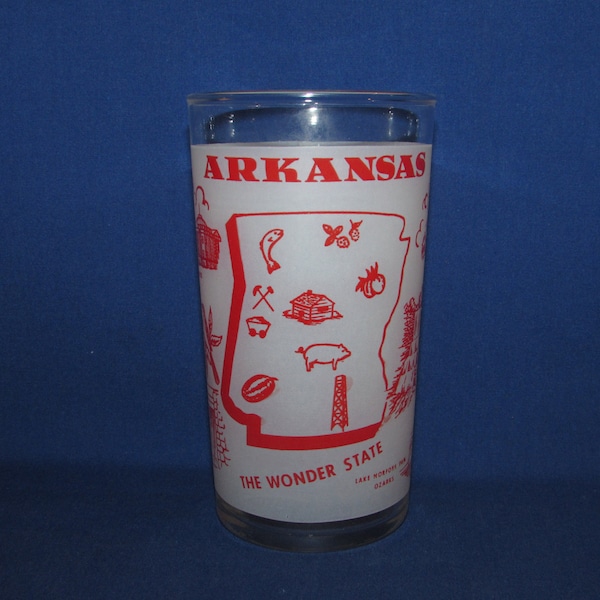 ARKANSAS SOUVENIR GLASS Federal Souvenir Glass Vintage