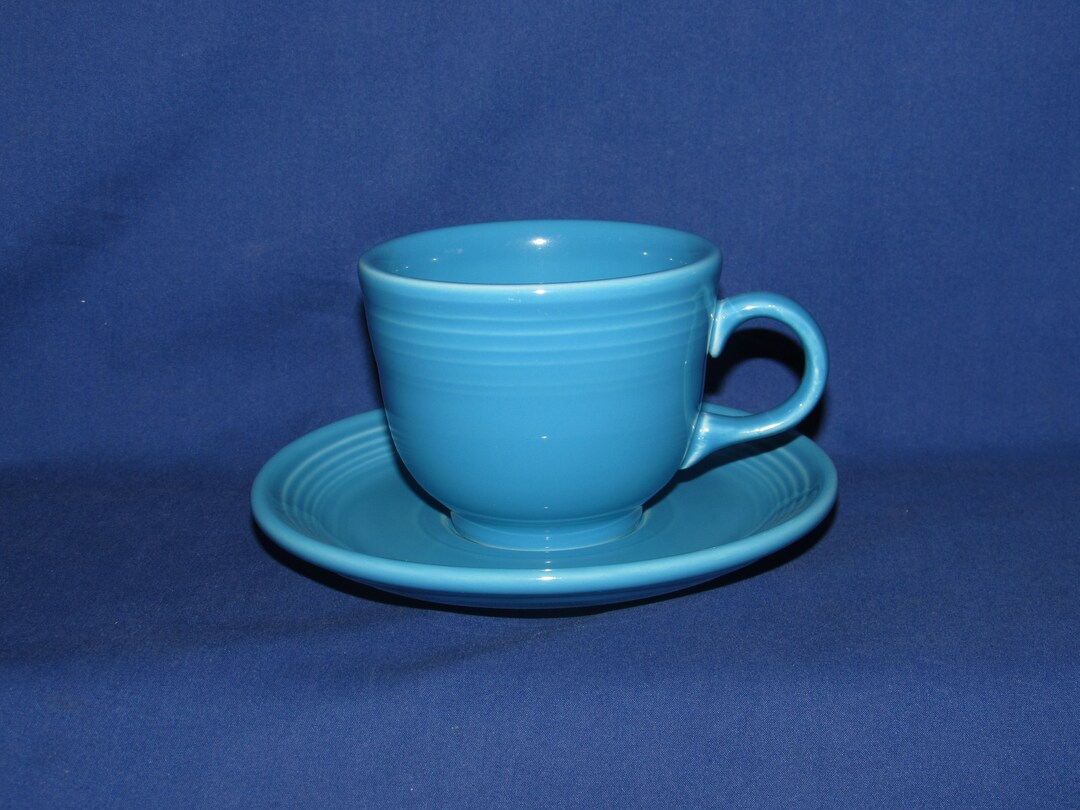 Fiesta CUP AND SAUCER Blue Vintage Fiesta Ware Homer Laughlin Etsy