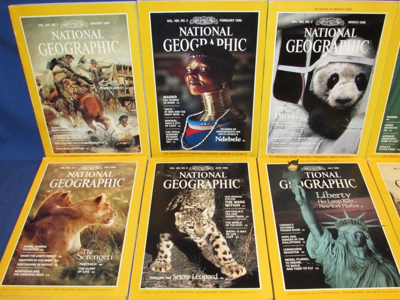 NATIONAL GEOGRAPHIC MAGAZINES 1986 Twelve Issues in Slipcases | Etsy