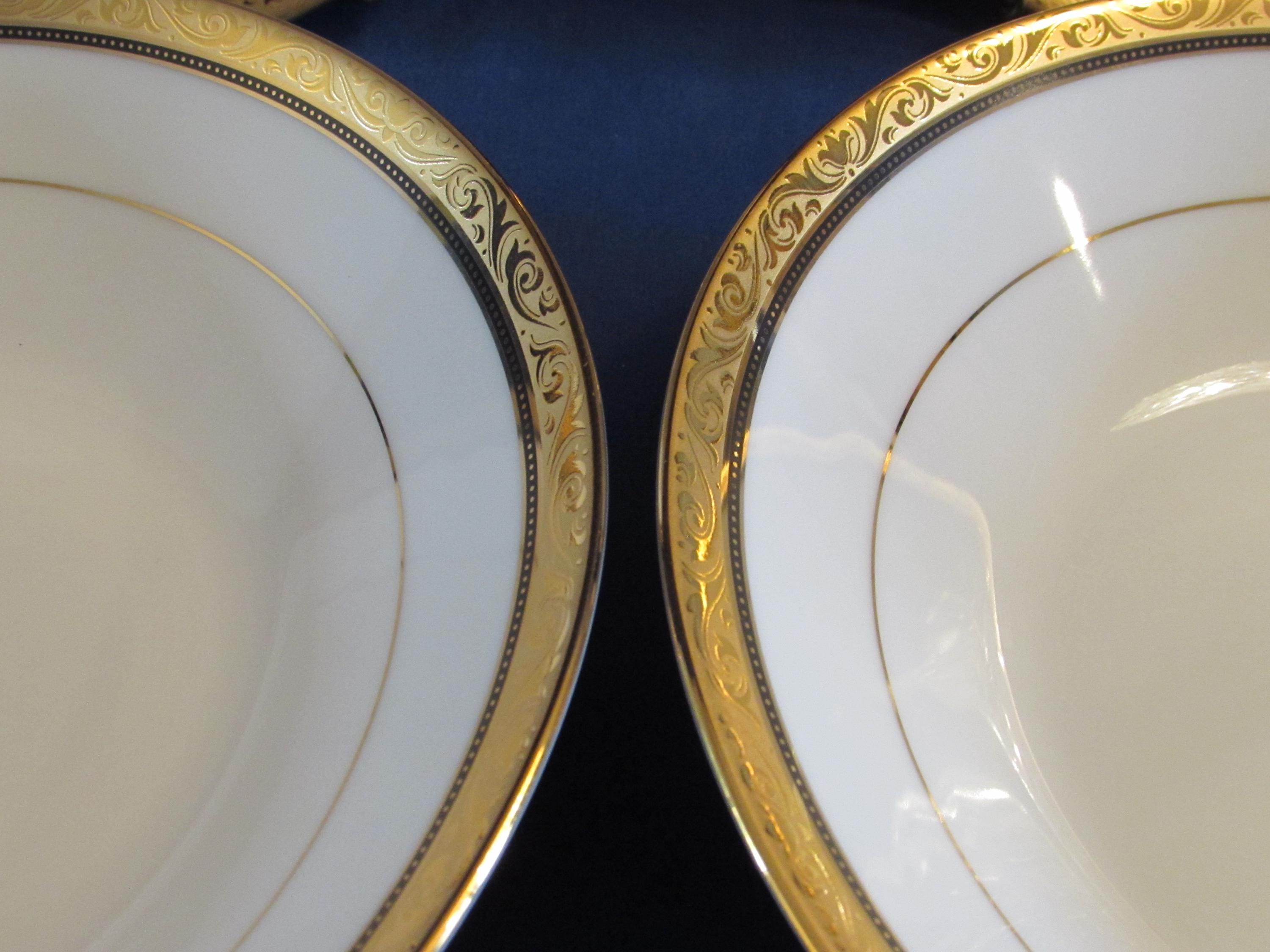 Noritake CONTEMPORARY REGENT GOLD Coupe Bowls 2004 Set of 4 Free
