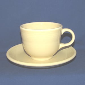 Fiesta CUP AND SAUCER Light Yellow Vintage Fiesta Ware Homer Laughlin