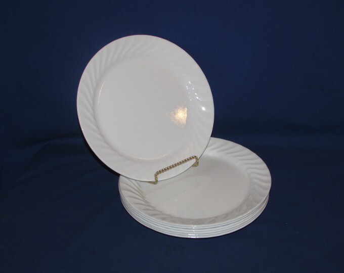 CORELLE ENHANCEMENTS Swirl Large Dinner Plates 1995 Set of 7 Free