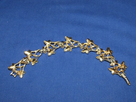 CORO BRACELET Signed Vintage 1950s Goldtone Free … - image 4