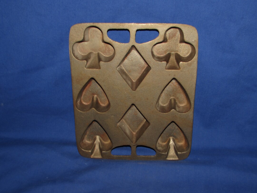 CAST IRON MOLD Playing Card Shapes Baking Pan 1960s Free Shipping Etsy