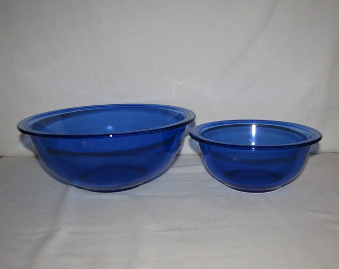 PYREX COBALT BLUE Mixing Bowls 1980s Set of 2 Free Shipping Etsy