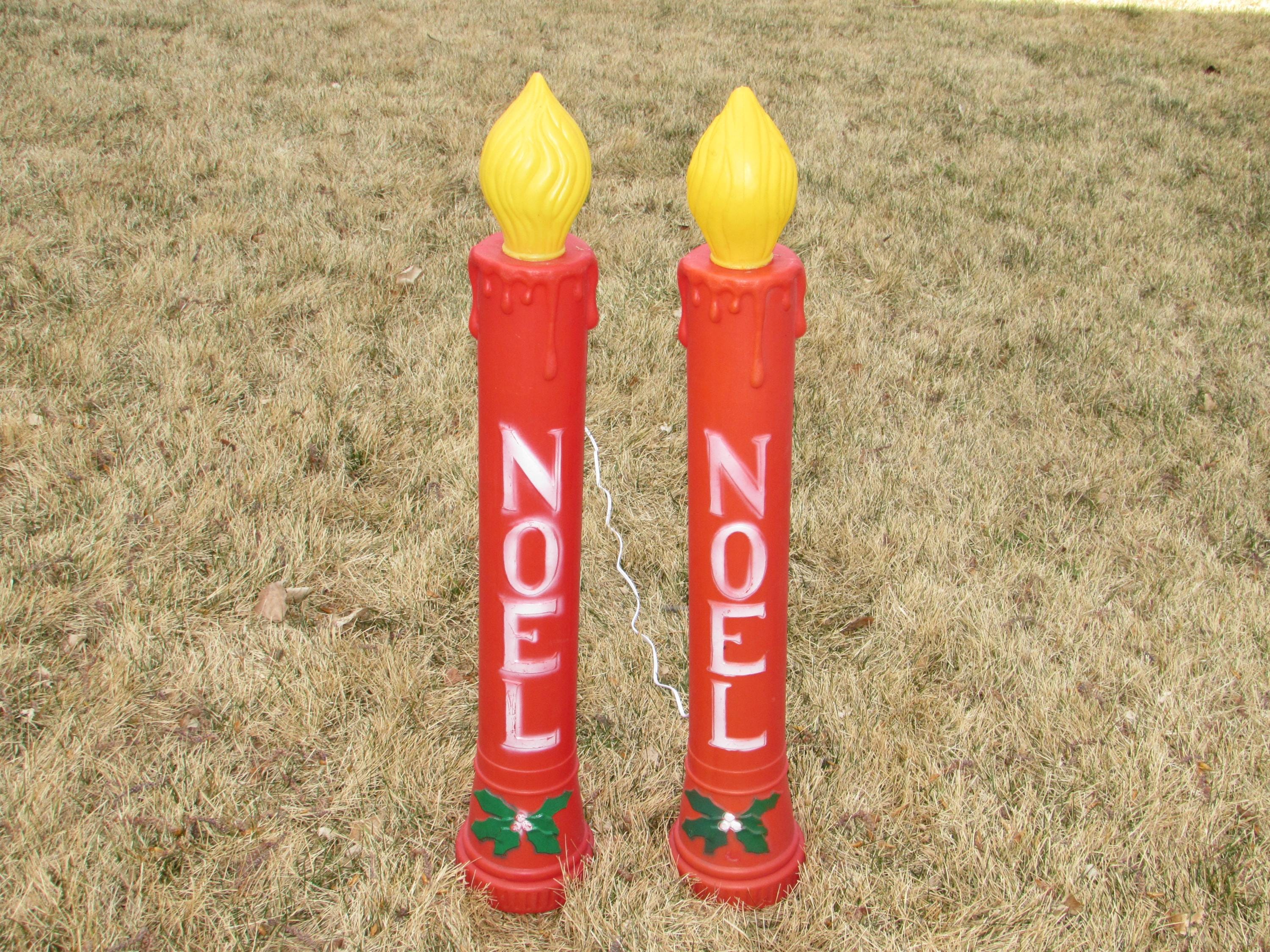 Vintage Blow Mold Noel Candles - Etsy