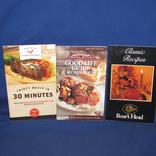 COOKBOOKS Set of 3 from Meat Companies 1990s Vintage Free Shipping