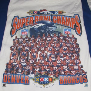 Super Bowl XXXII and XXXIII T-shirts Denver Broncos XL White Vintage