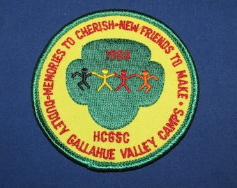 GIRL SCOUT BADGE Dudley-Gallahue Valley Camps Badge 1988 Free Shipping