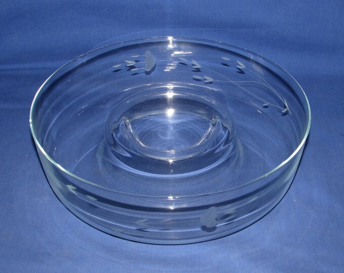 Princess House CHIP AND DIP Dish 1980s Heritage Crystal Free Shipping