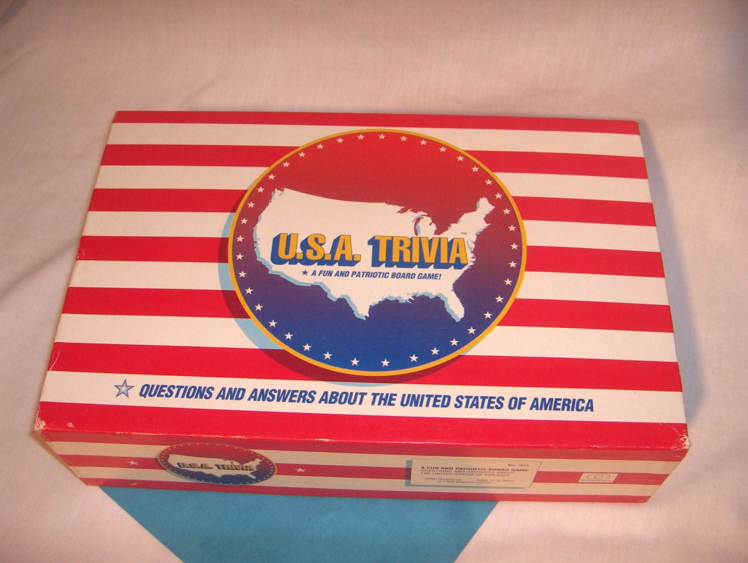 USA TRIVIA Game 1989 A Fun and Patriotic Board Game Vintage 