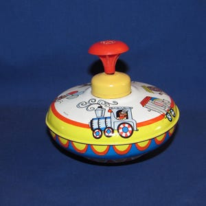 SPINNING TOP TOY 1960s Ohio Art Tin Litho