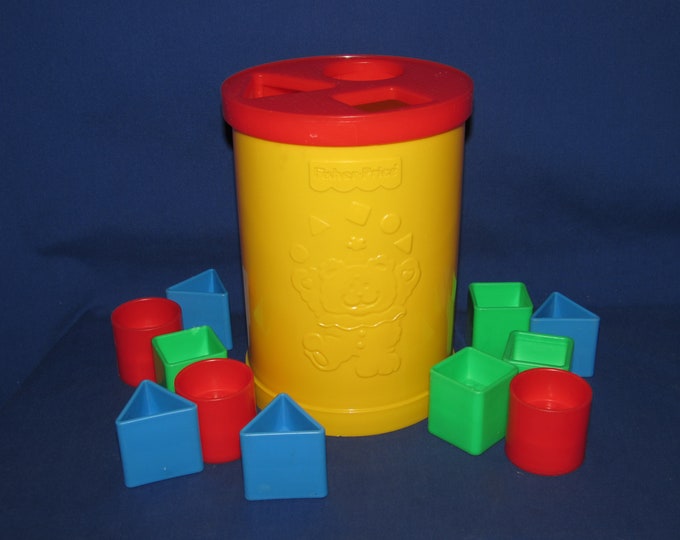 FISHER PRICE Shape Sorter 1997 Bucket With 11 Shape Blocks Etsy