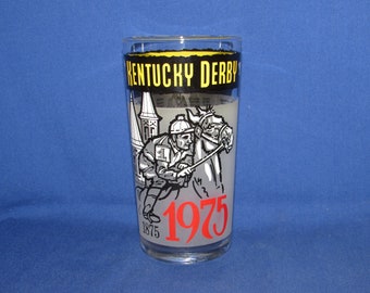 KENTUCKY DERBY GLASS 1975 Churchill Downs Souvenir Mint Julep