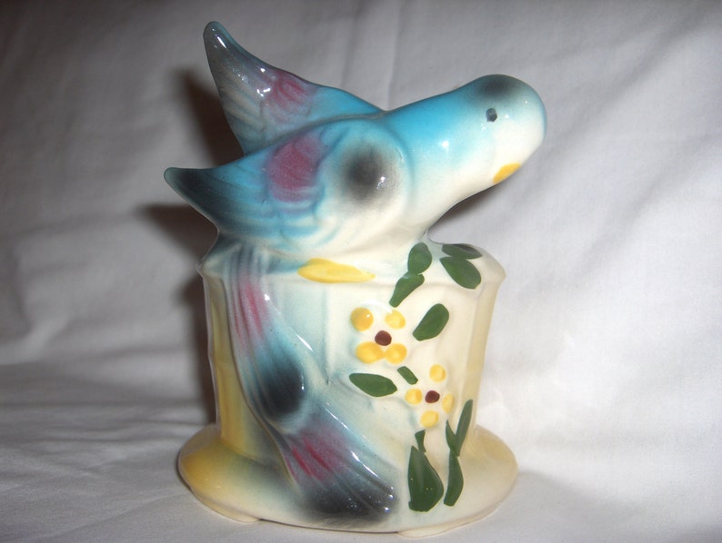 BLUEBIRD PLANTER on Yellow Basket Plants Windowsill Free Shipping