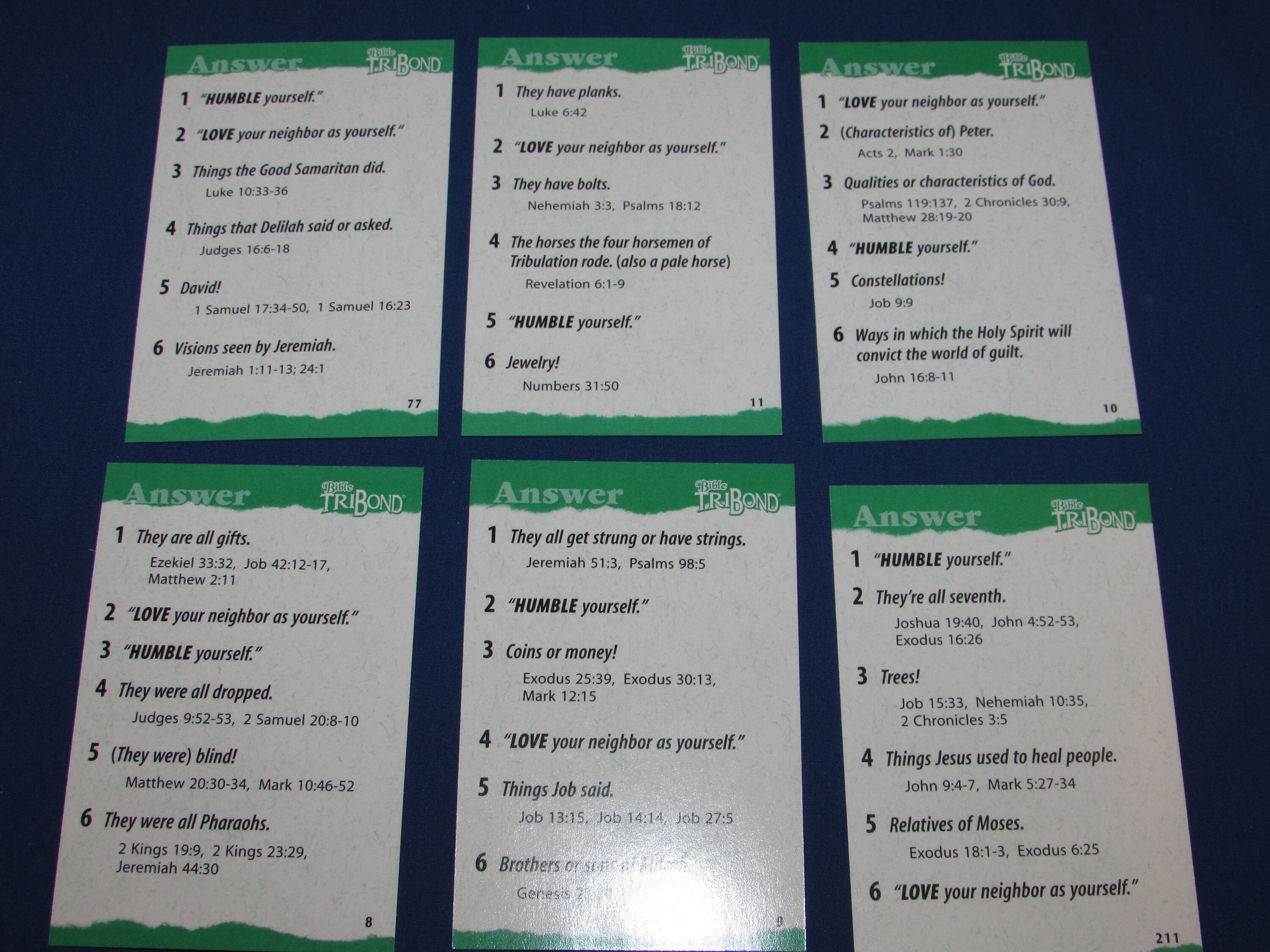 BIBLE TRIBOND GAME 1997 Bible Trivia Etsy