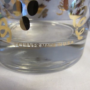 CULVER GLASSES GRAPES Set of 2 Gold and Silver Grapes and Squiggles ...