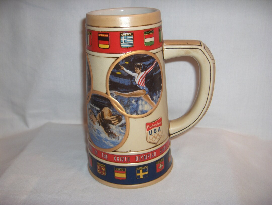 Beer Stein BUDWEISER OLYMPICS Seoul XXIV 1988 Breweriana Etsy