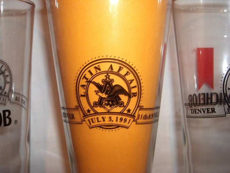 MICHELOB SOUVENIR GLASSES Set of 4 Pilsner Beer Glasses From Etsy