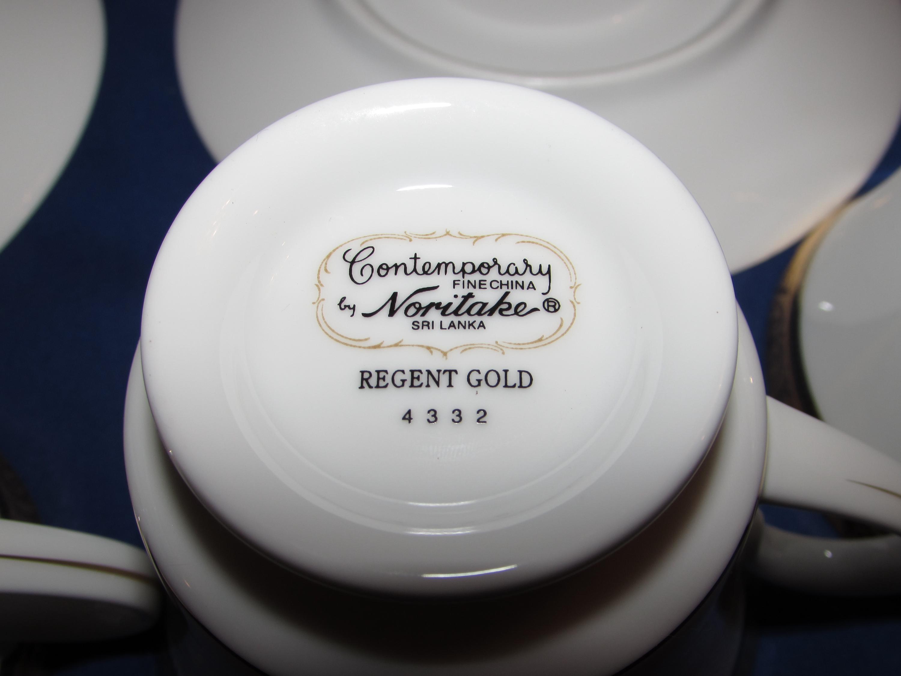 ノリタケ　Contemporary Regent Gold 皿 Noritake CONTEMPORARY REGENT GOLD 4 Cups and 4 Saucers 2004 Free