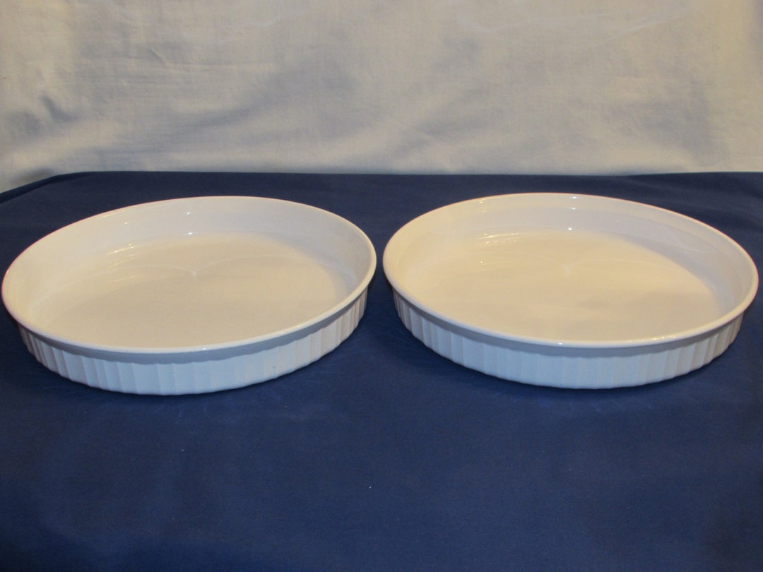 Corning Ware FRENCH WHITE F3B Pie or Quiche Baking Dishes Set Etsy