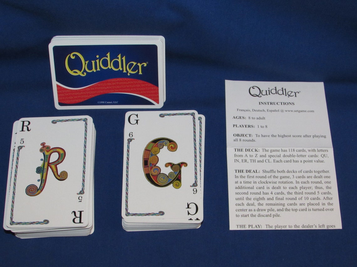 QUIDDLER CARD GAME 1998 the Short Word Card Game Etsy