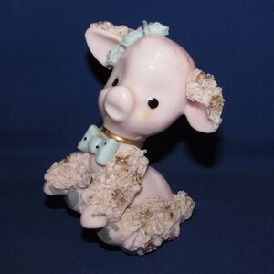 PINK POODLE CERAMIC Spaghetti 50s Japan Vintage