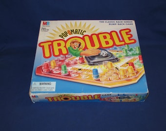 Vintage Milton Bradley TROUBLE Pop-o-matic Game 1986 MB - Etsy