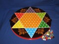 OHIO ART Chinese Checkers Tin Board with Marbles 1980s Free Shipping