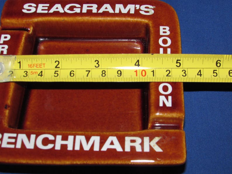 SEAGRAM\u2019S BENCHMARK ASHTRAY Premium Bourbon Vintage Advertising Seagrams