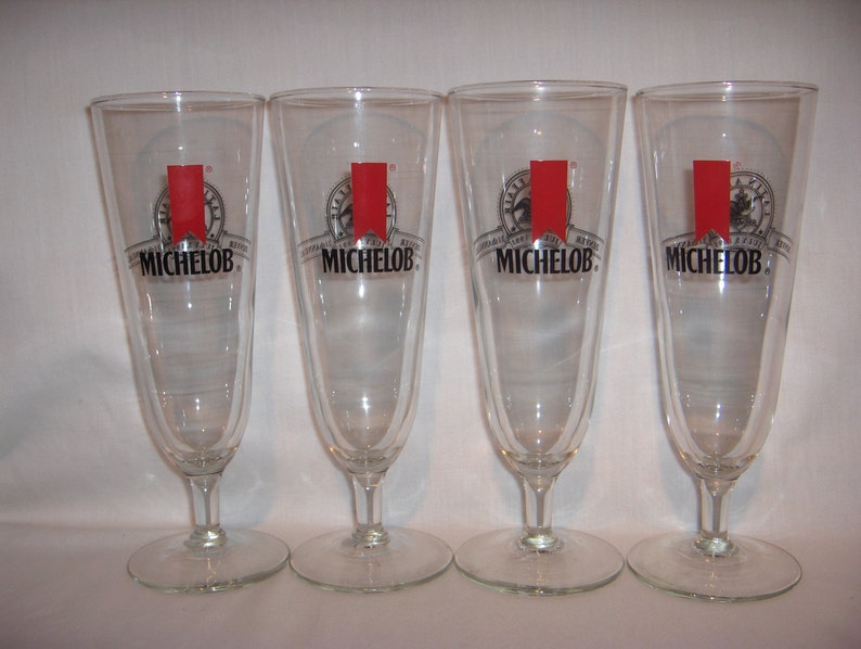 MICHELOB SOUVENIR GLASSES Set of 4 Pilsner Beer Glasses From Etsy