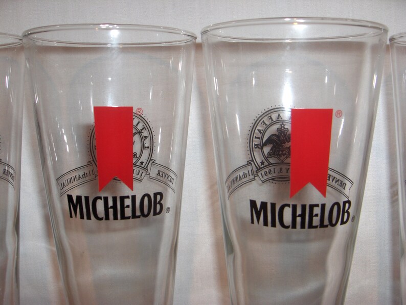 MICHELOB SOUVENIR GLASSES Set of 4 Pilsner Beer Glasses From Etsy