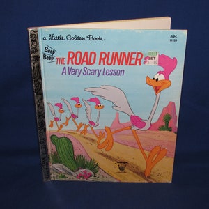 LITTLE GOLDEN BOOK Road Runner A Very Scary Lesson 1982 Free Shipping