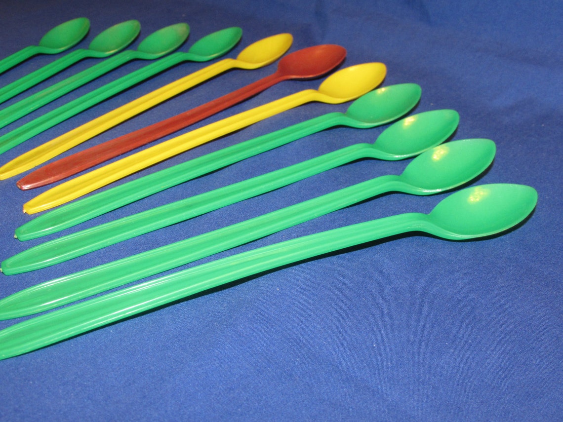 ICED TEA SPOONS Plastic Vintage Teaspoons Free Shipping Etsy