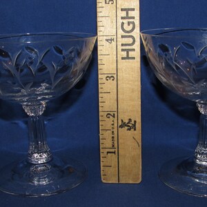 Juego de 5 copas de champán FOSTORIA SPRITE grabadas, década de 1950, envío gratuito imagen 8