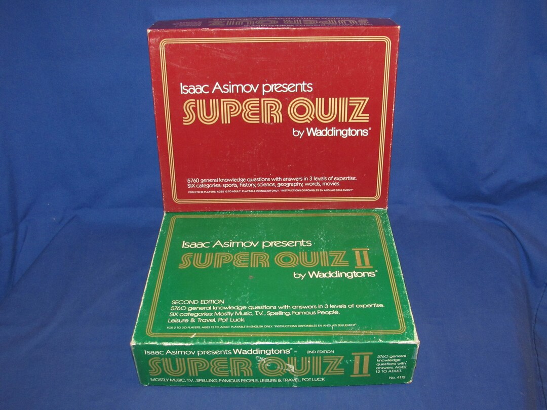 Isaac ASIMOV SUPER QUIZ 1 and 2 Two Game Set Waddingtons 1982 and 1983 Free Shipping Etsy
