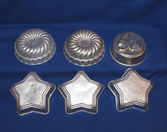VINTAGE PASTRY MOLDS Lot of 6 Midcentury