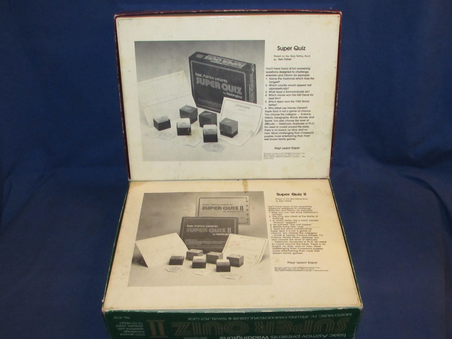 Isaac ASIMOV SUPER QUIZ 1 and 2 Two Game Set Waddingtons 1982 Etsy