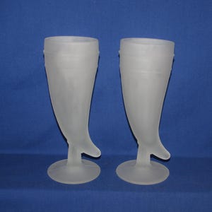 TIARA FROSTED HORN Glasses 1970s Set of 2