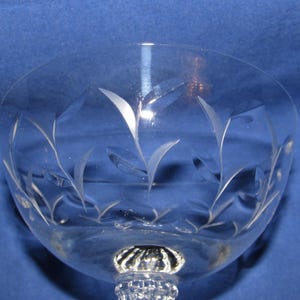 Juego de 5 copas de champán FOSTORIA SPRITE grabadas, década de 1950, envío gratuito imagen 7