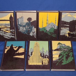 LANDS AND PEOPLES 7 Volume Set 1956 Grolier Vintage Collectible Books Free Shipping