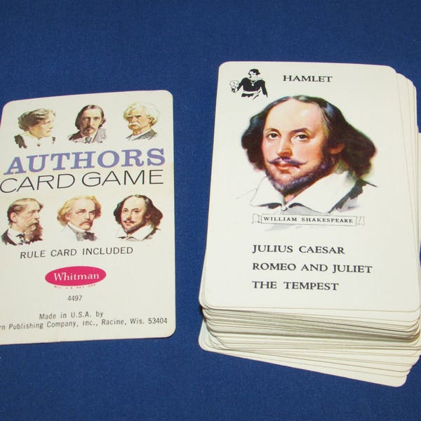 WHITMAN AUTHORS CARDS Education Card Game