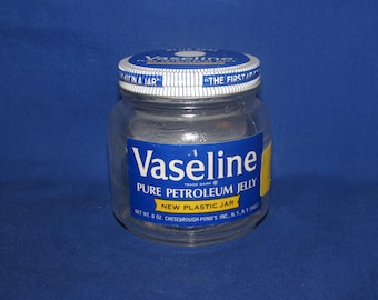 VASELINE New Plastic Jar 8 ounces 1970s Vintage Free Shipping