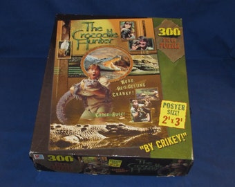CROCODILE HUNTER PUZZLE 2000 Milton Bradley Poster Size 300 Piece Free Shipping