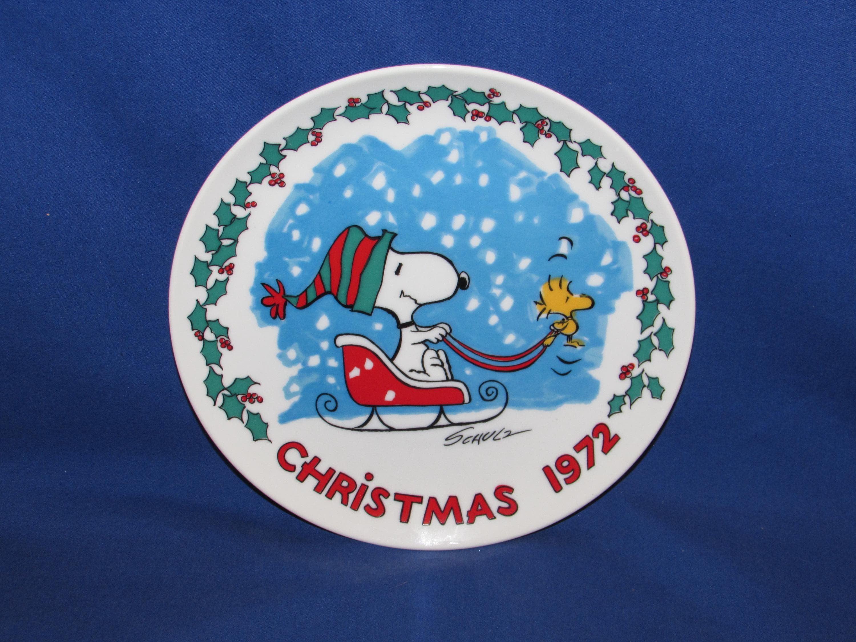 Vintage Christmas Plate Snoopy - Etsy