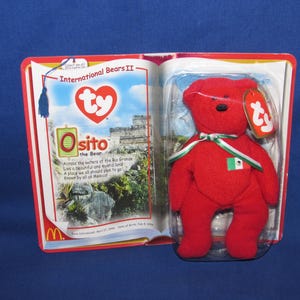 OSITO THE BEAR Ty Teenie Beanie 2000 McDonalds International Bears Series 2