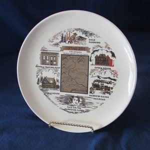 SOUVENIR PLATE Central City Colorado 1960s Vintage Souvenir